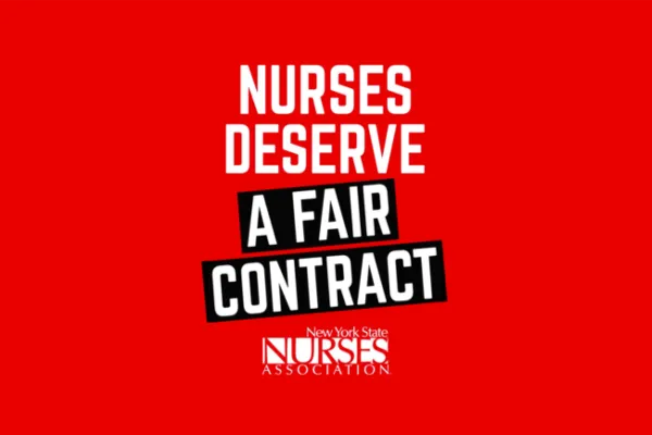 image from NYSNA saying "nurses deserve a fair contract"