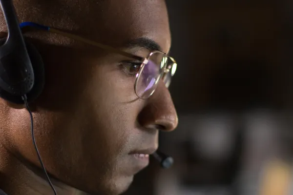 Guy Working Headset