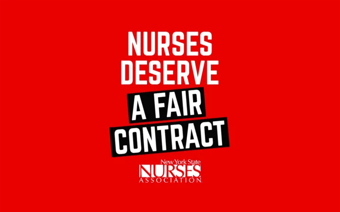 image from NYSNA saying "nurses deserve a fair contract"