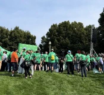 afscme members at conventin outside